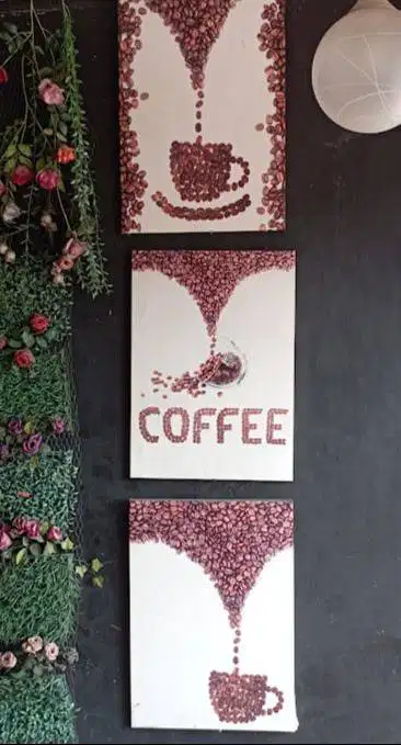 Pajangan kayu printing Dinding Tema Kopi