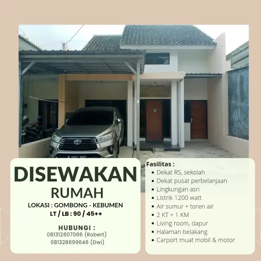 DISEWAKAN RUMAH SIAP HUNI