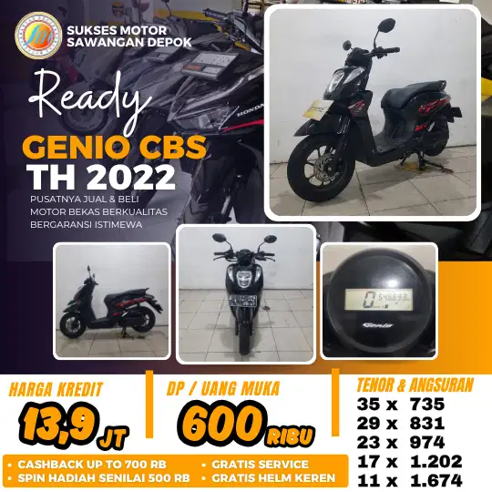 PROMO CASH KREDIT HONDA GENIO CBS TH 2022 MULUS DP MURAH BERGARANSI