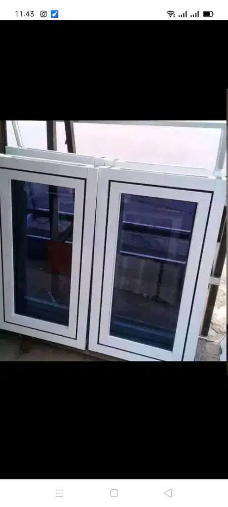 Jual kusen pintu satu dan pintu Dua dari bahan aluminium dan kayu