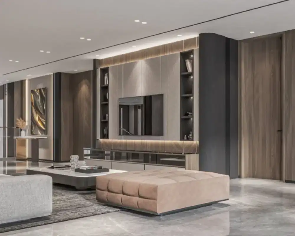 Backdrop tv interior jasa arsitek duren sawit