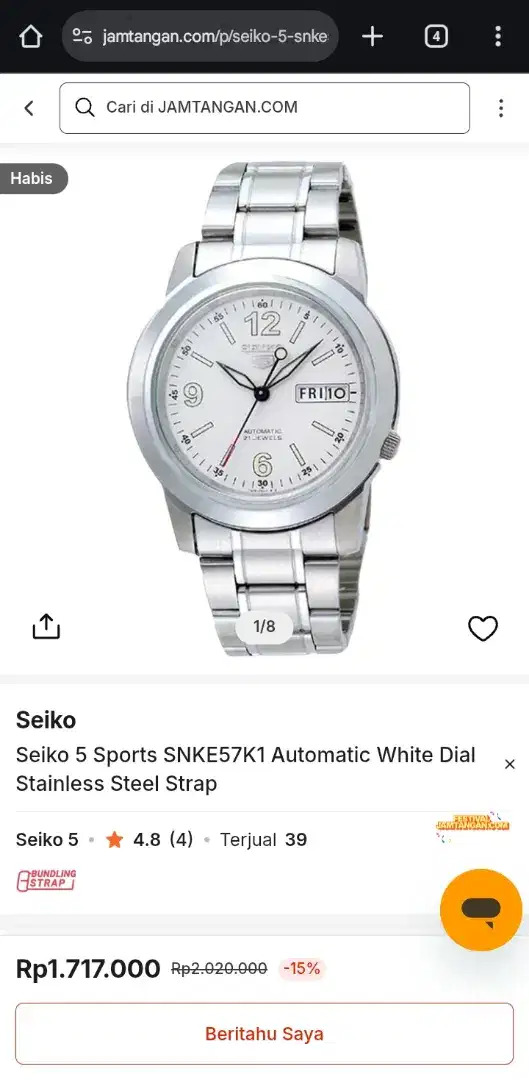 Vintage SEIKO 5 SPORTS Automatic SNKE57K1 Cal:7s26 Japan ALL ORIGINAL