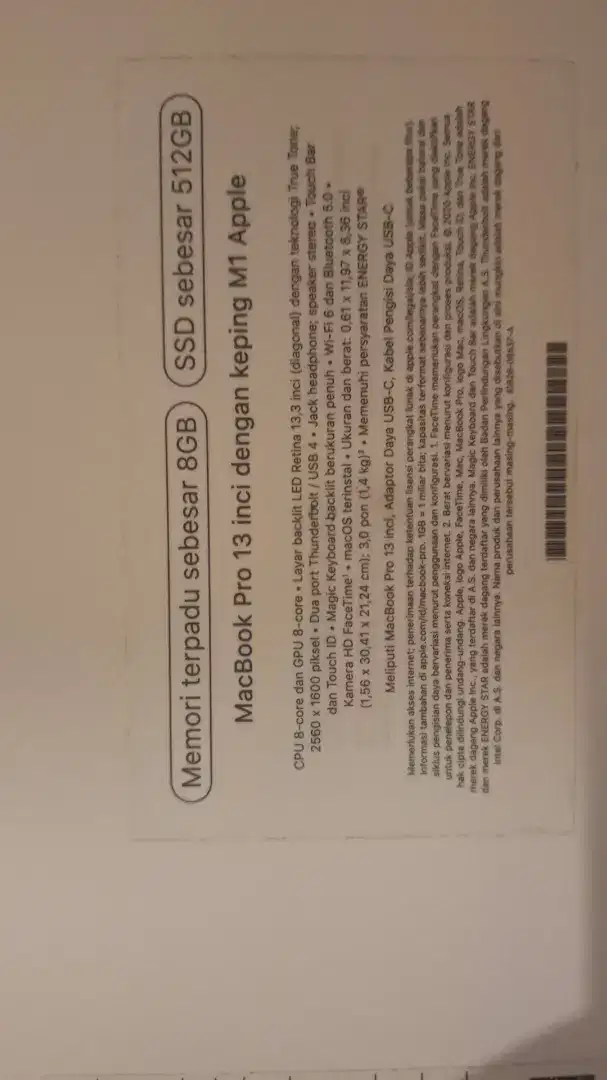 Macbook pro m1 2020 512 GB