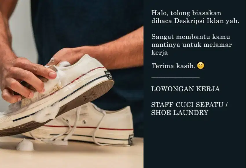 Lowongan Kerja Tim Shoe Technician / Staff Cuci Sepatu BSD Tangsel