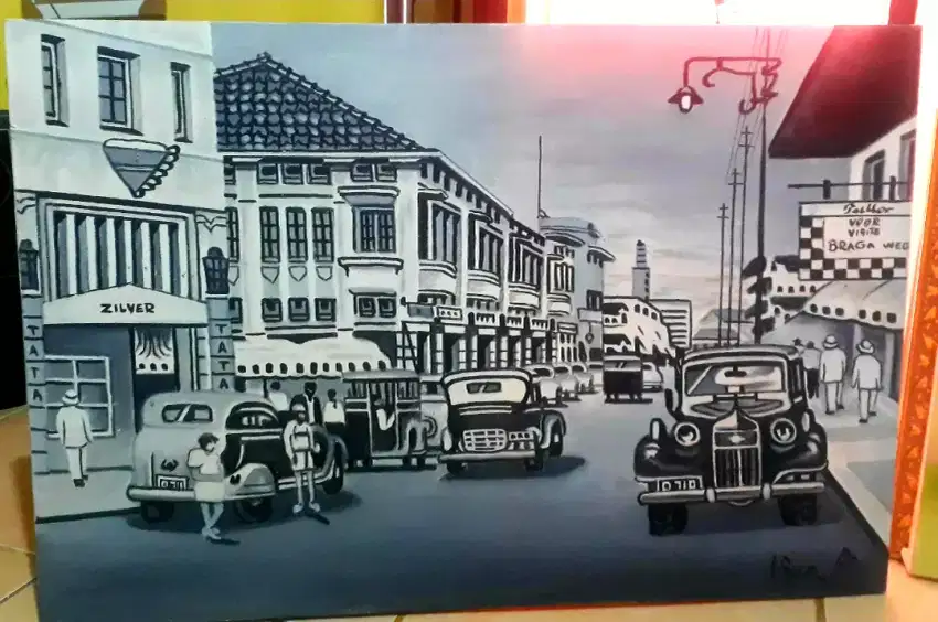 Lukisan Canvas Bandoeng Tempo dulu