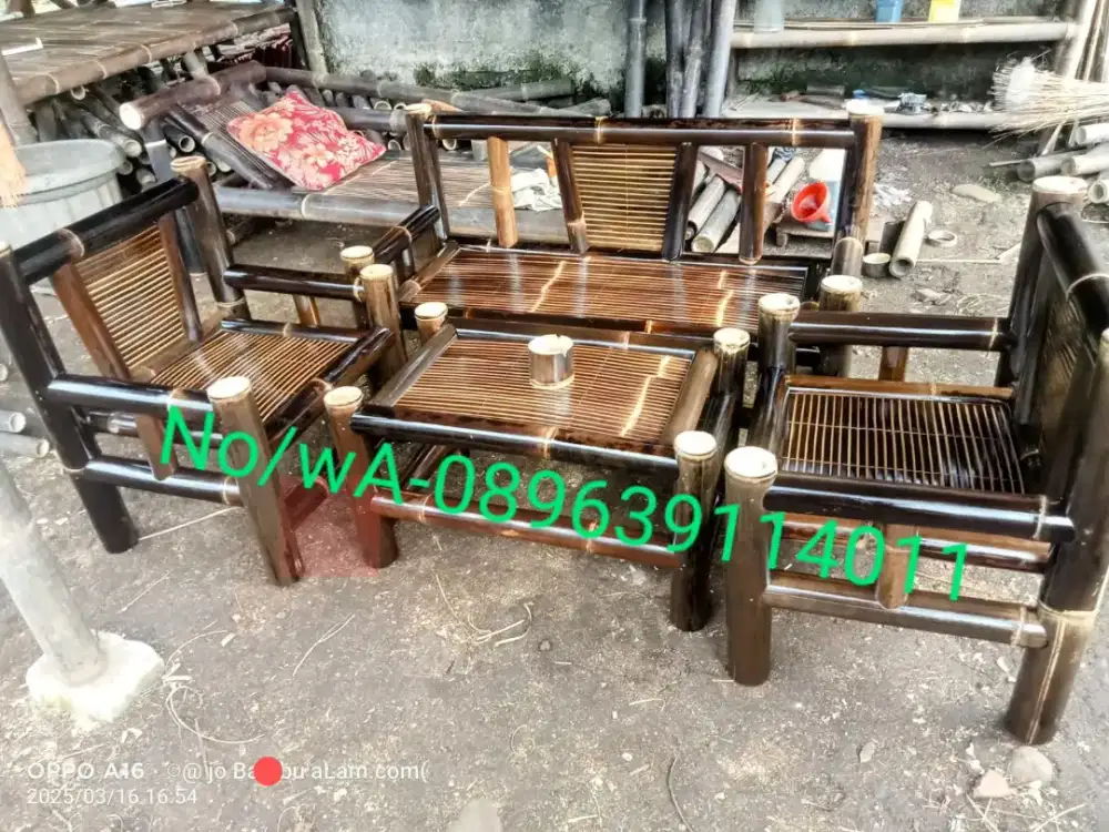Menjual kursi bambu hitam asli