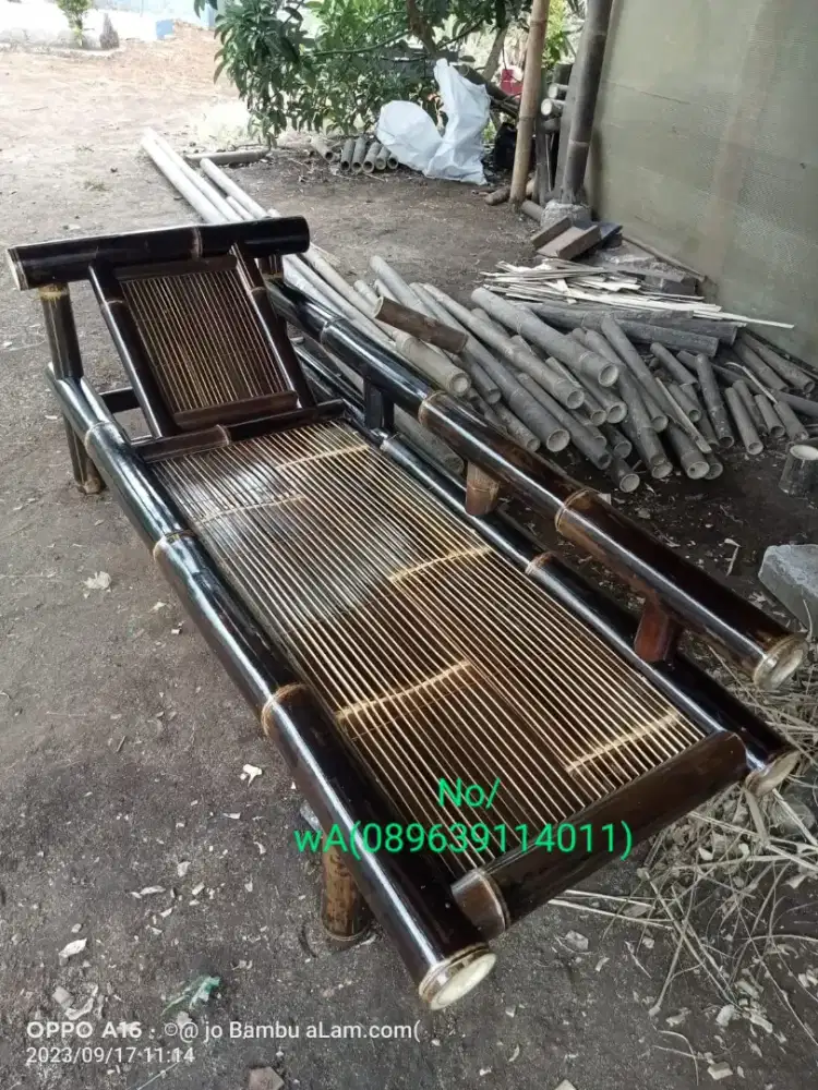 Menjual kursi bambu hitam asli