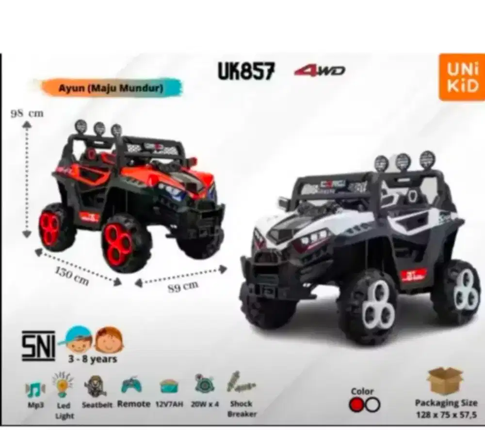 mobil mainan aki UTV UK 857 ban karet free ongkir terbatas