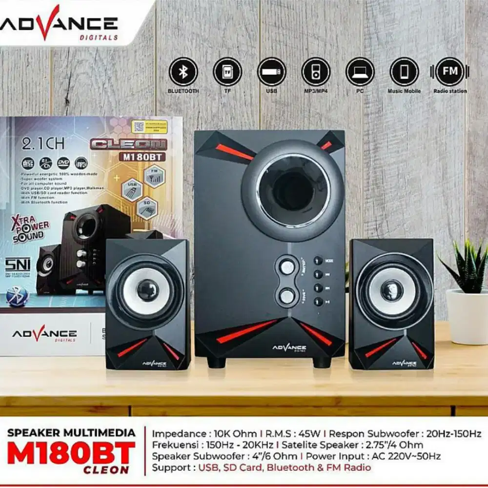 Advance Speaker Bluetooth M180BT CLEON - Garansi Resmi