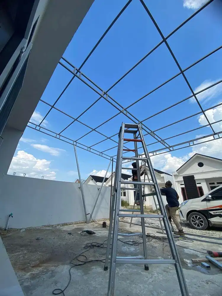 Kanopi besi minimalis bahan galvanis