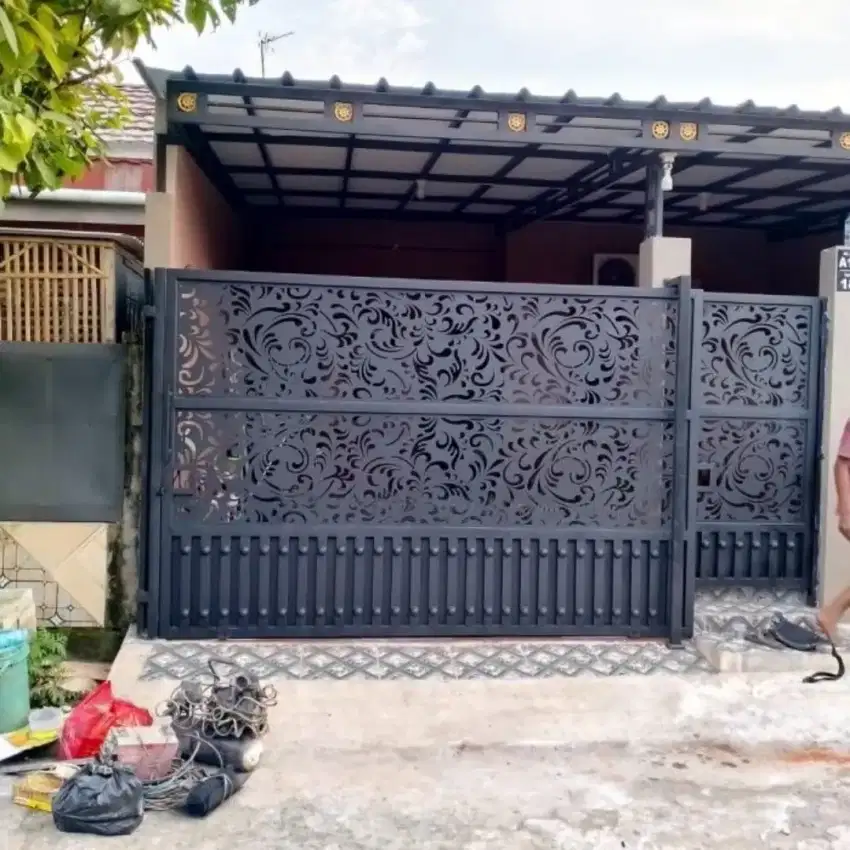 Bengkel las Lampung tralis kanopi pintu pagar gerbang tangga