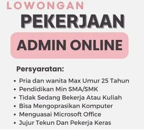 DIBUTUHKAN ADMIN ONLINESHOP