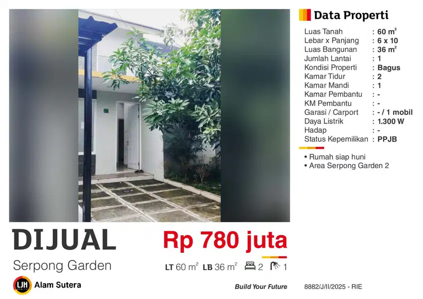 Dijual Rumah Siap Huni di Serpong Garden 2
