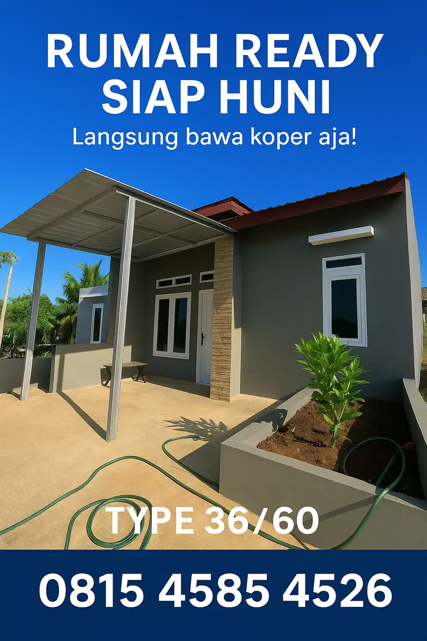 Rumah ready siap huni 2 kamar tidur