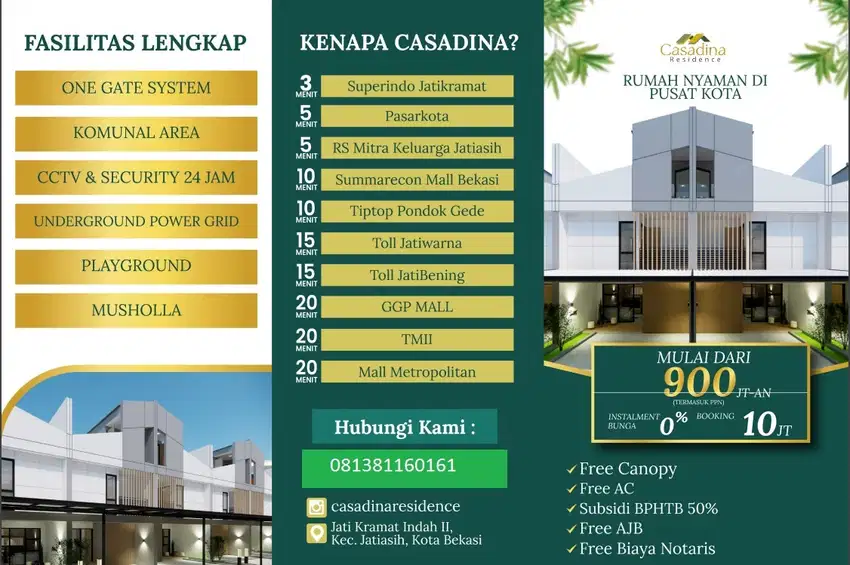 CASADANA RESIDENCE siap huni  15 menit dari jakarta dekat pintu Tol
