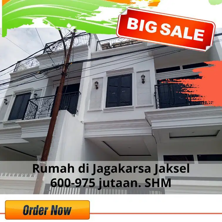 Rumah ada rooftop di Jagakarsa Jaksel akses 2 mobil