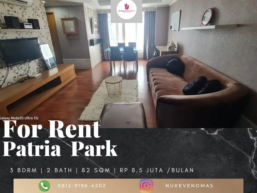 Disewakan Apartement Patria Park 3BR Full Furnished Mid Floor