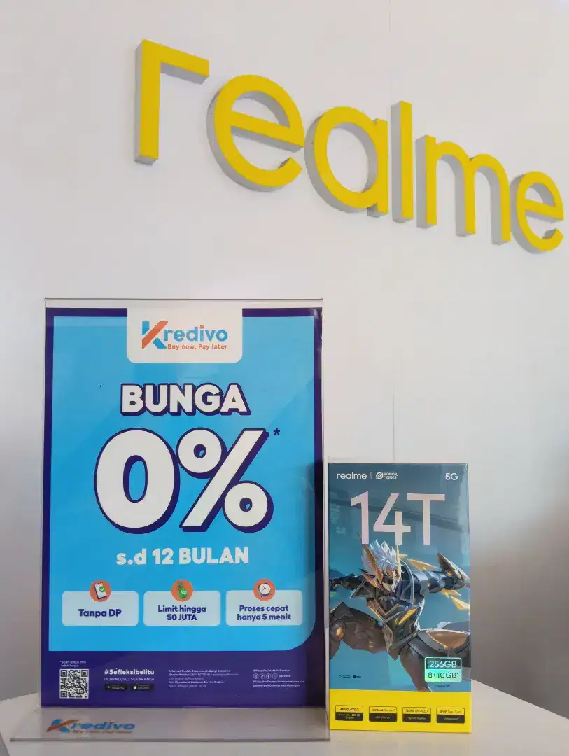 Realme 14T bisa kredit pakek kredivo bunga 0