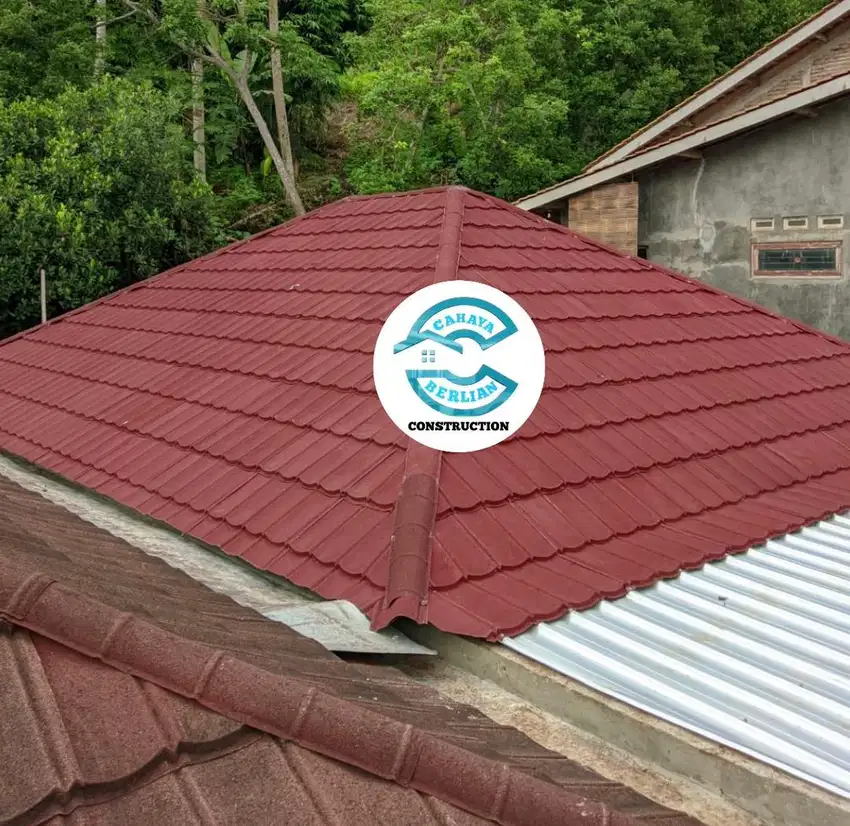genteng metal pasir atap rumah anti bocor terpasang murah