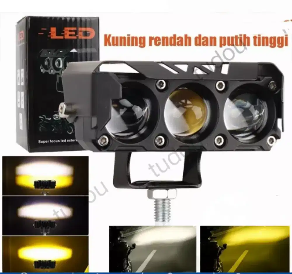 Lampu LED Mobil Tembak Laser 30Watt 3Mata Super Terang Kualitas Bagus