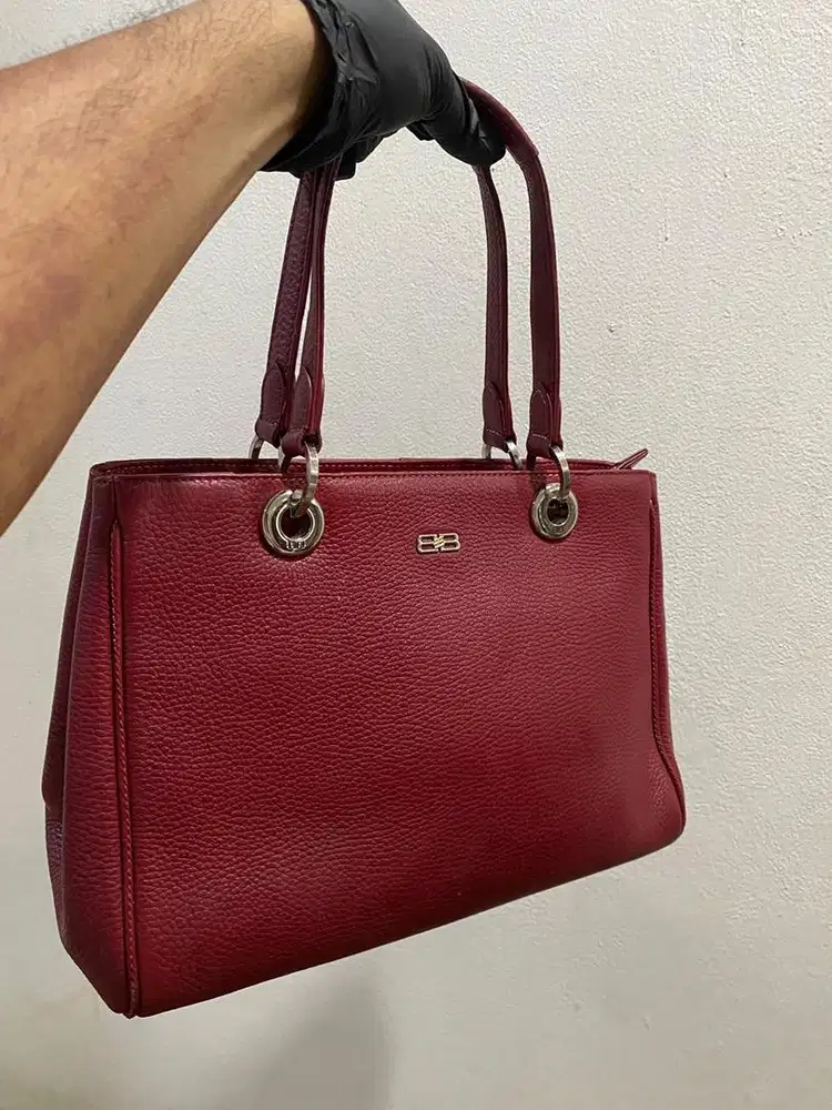 Tas wanita balenciaga handbag totebag red leather vntage original sale