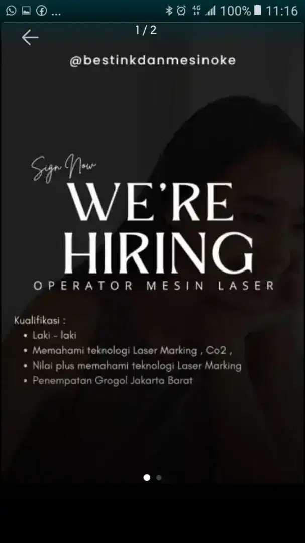 OPERATOR MESIN LASER