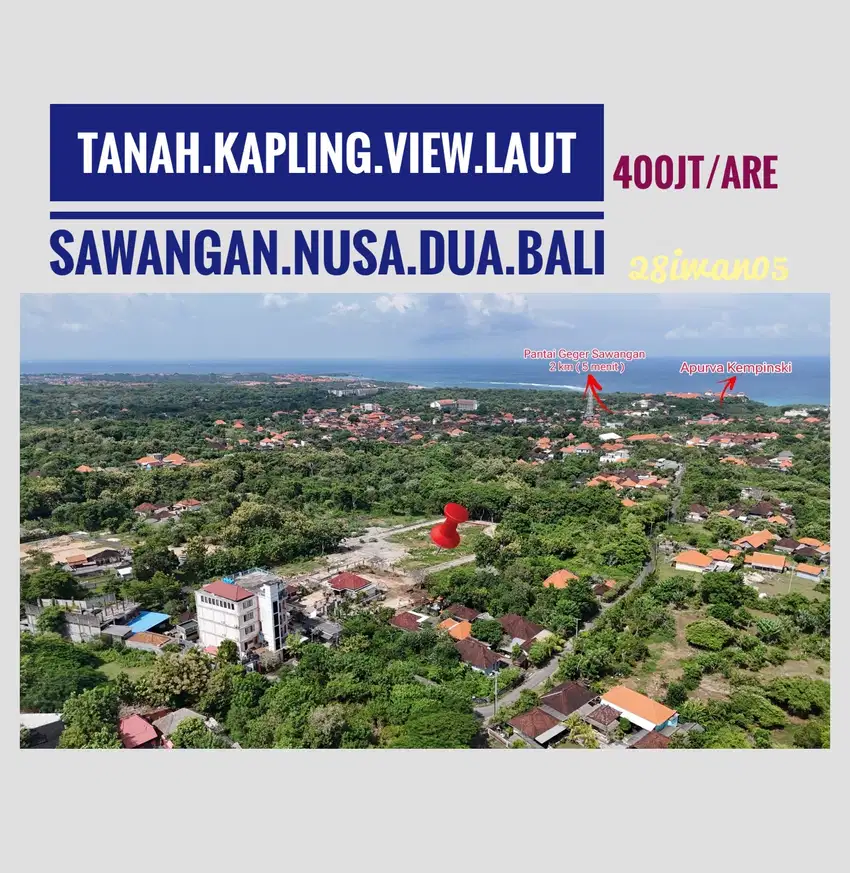 Jual Tanah Shm View Laut Sawangan Benoa Nusa Dua Jimbaran Bali
