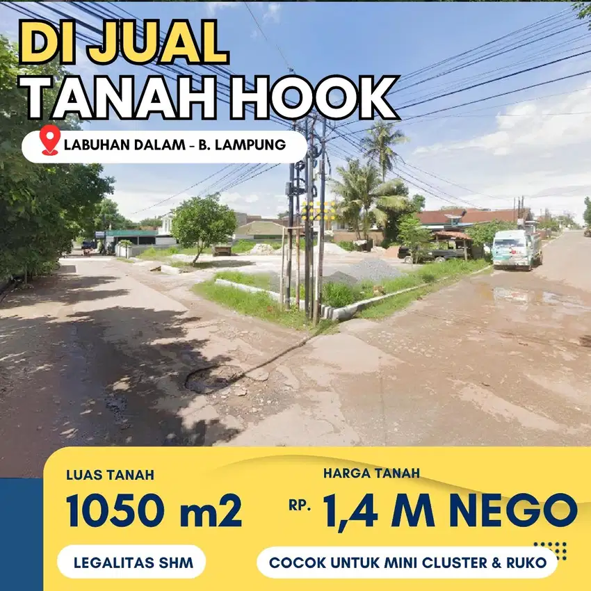 TANAH HOOK PINGGIR JALAN UTAMA FLAMBOYAN RAYA