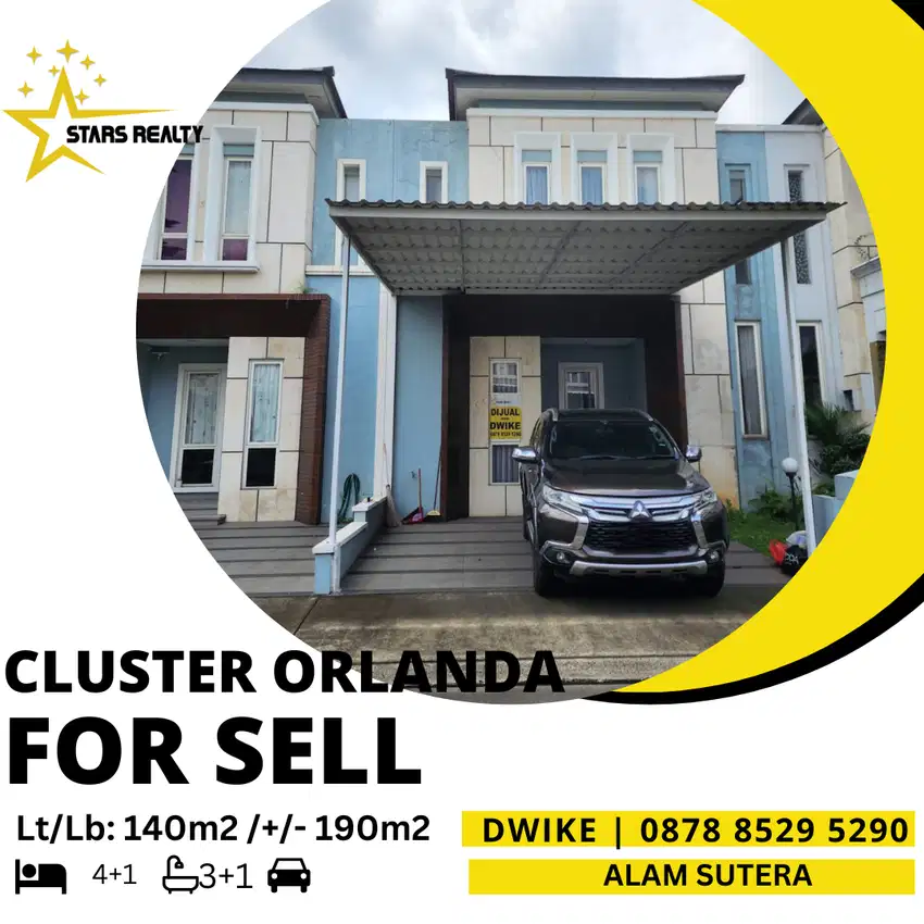 DIJUAL Cepat Cluster langka di Cluster ORLANDA Alam Sutera bisa nego