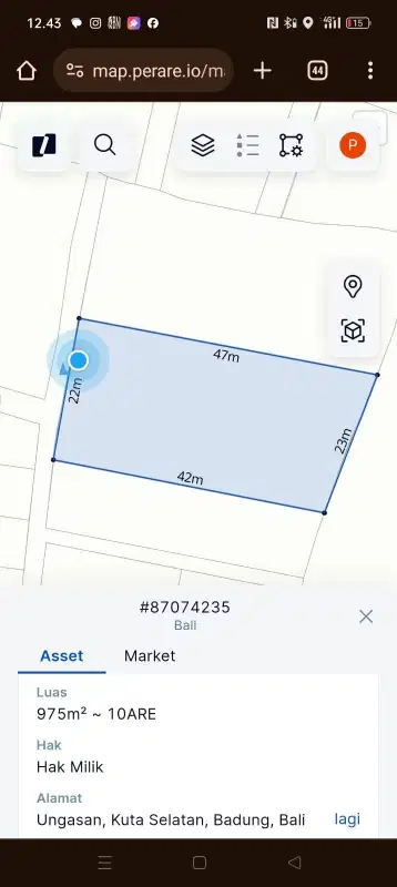 dijual tanah lingk villa jln toyaning 1 langui kauh