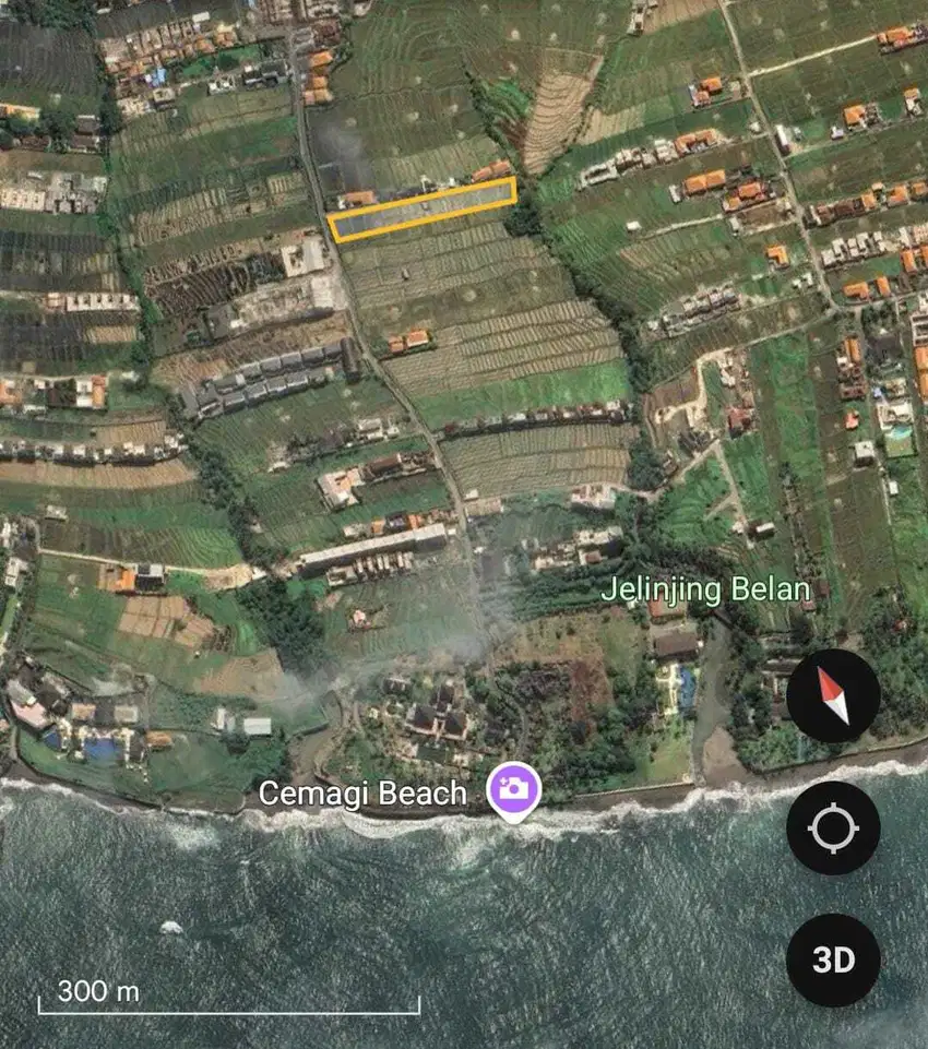 122149L Tanah Los Pantai Beachfront jarang ada di Cemagi