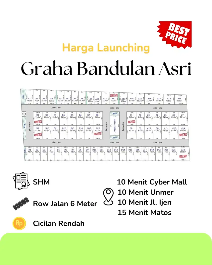 Tanah Murah 12 Menit Kampus UNMER