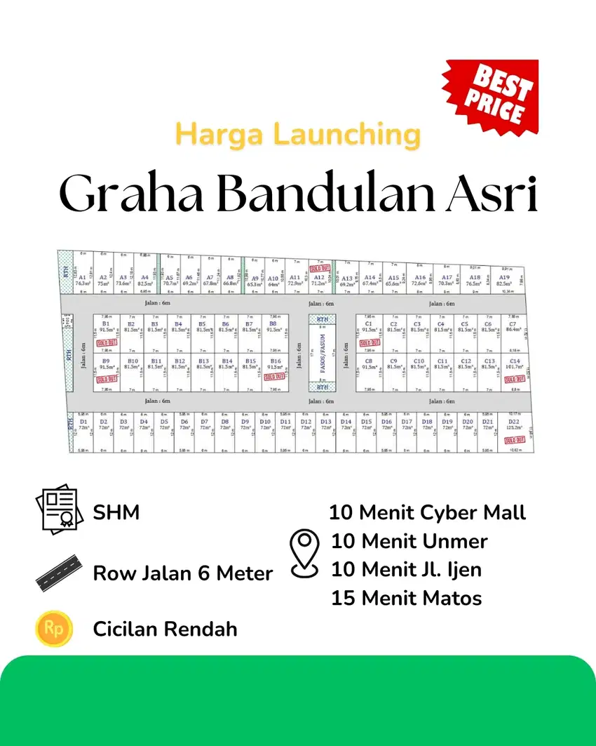 Tanah Kavling 12 Menit Alun2 Malang