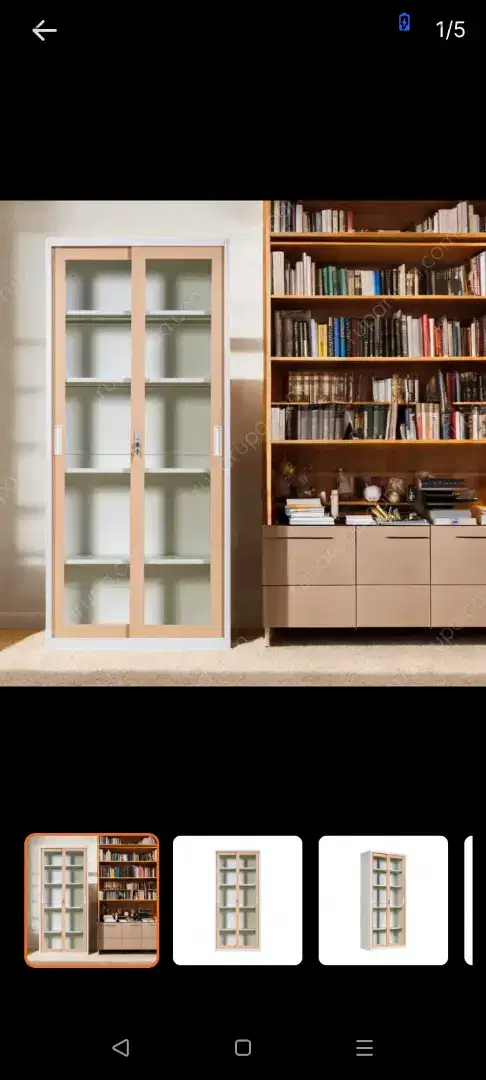 Selma lemari arsip kantor metal pintu kaca geser