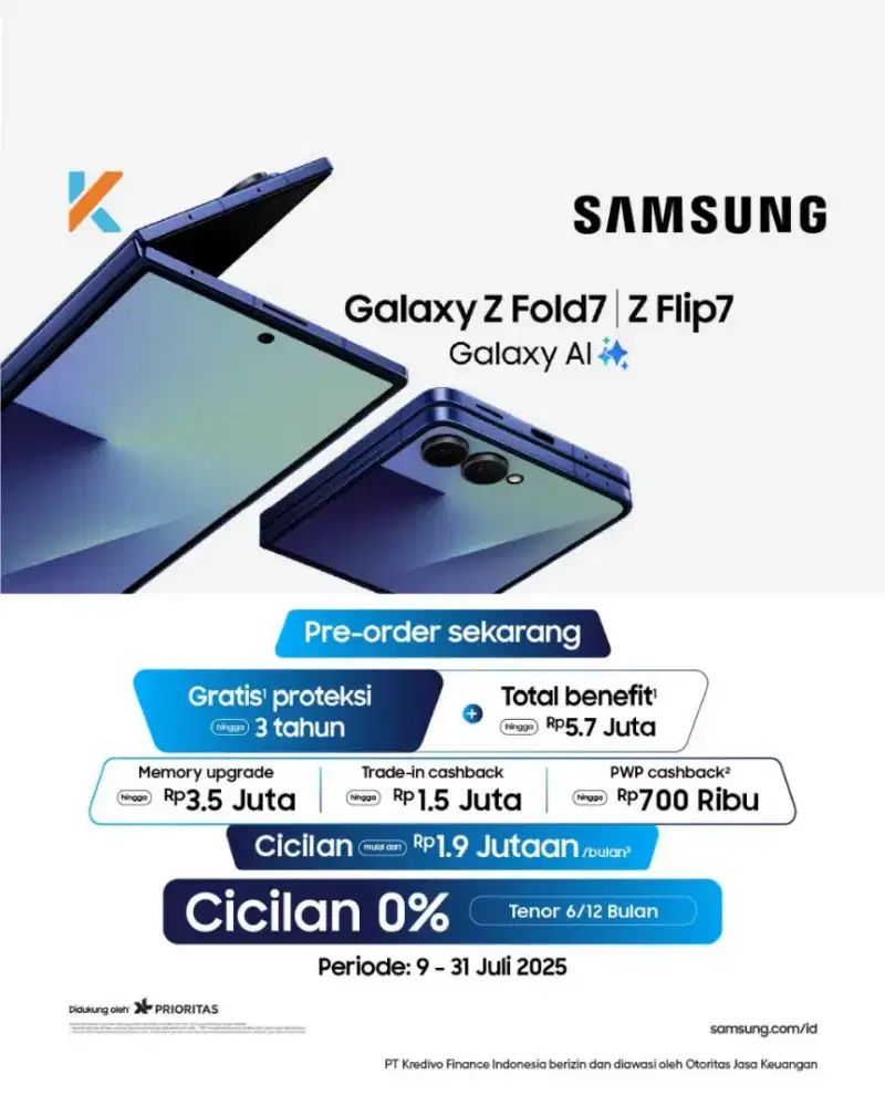 Samsung Galaxy Z Fold7 Bisa cicilan bunga 0%