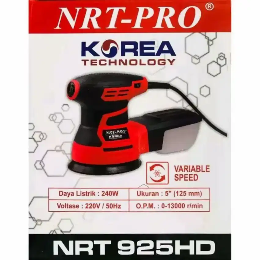 Mesin Amplas Bulat / Orbital Sander Variable Speed NRT PRO 925 HD