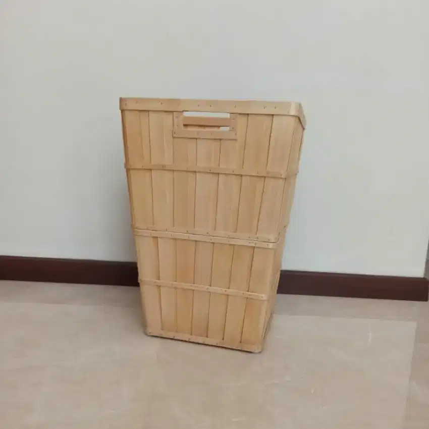 IKEA Keranjang Laundry Baju BRANKIS Keranjang Pakaian Kayu 50L Coklat