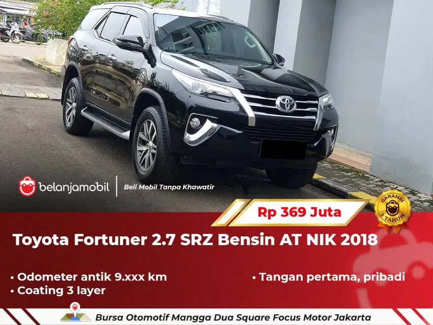 [ ODO ANTIK 9RB ] Toyota Fortuner 2.7 SRZ Bensin AT Hitam 2018