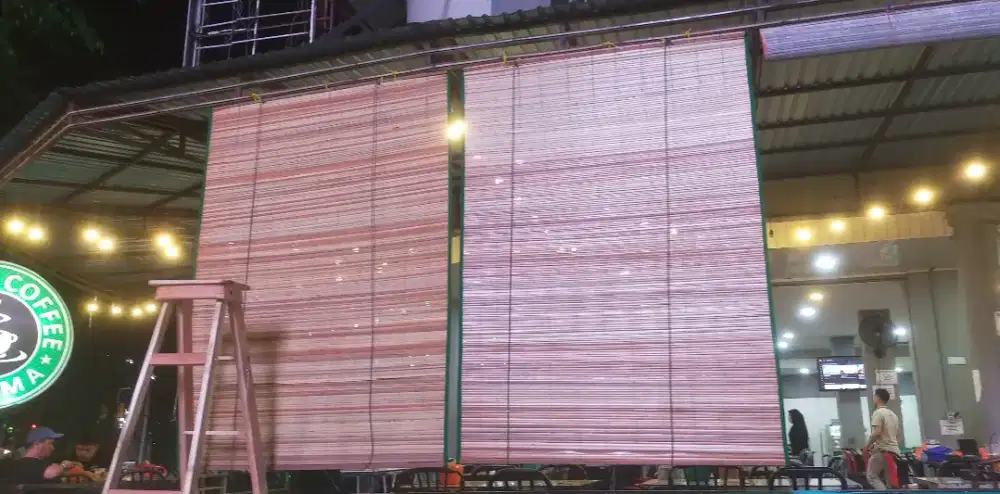 kursi bambu tangga lipat tirai rumbia dll