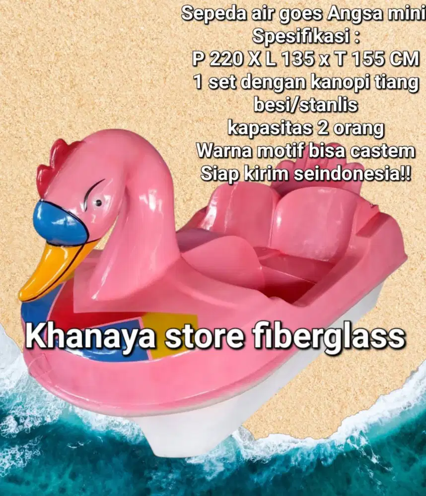 sepeda air bebek mini pink kps 2 orang/perahu angsa gowes terbaru