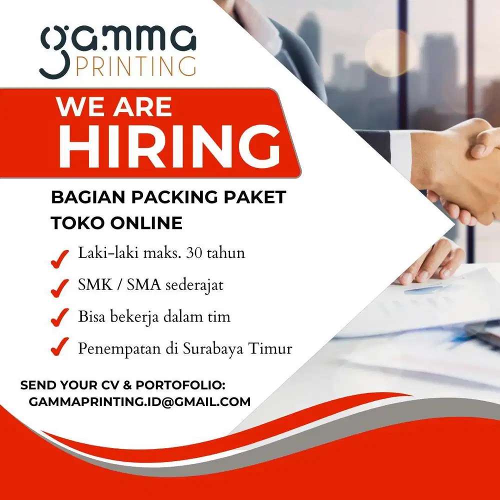 DIBUTUHKAN PEKERJA PACKING ONLINE SHOP