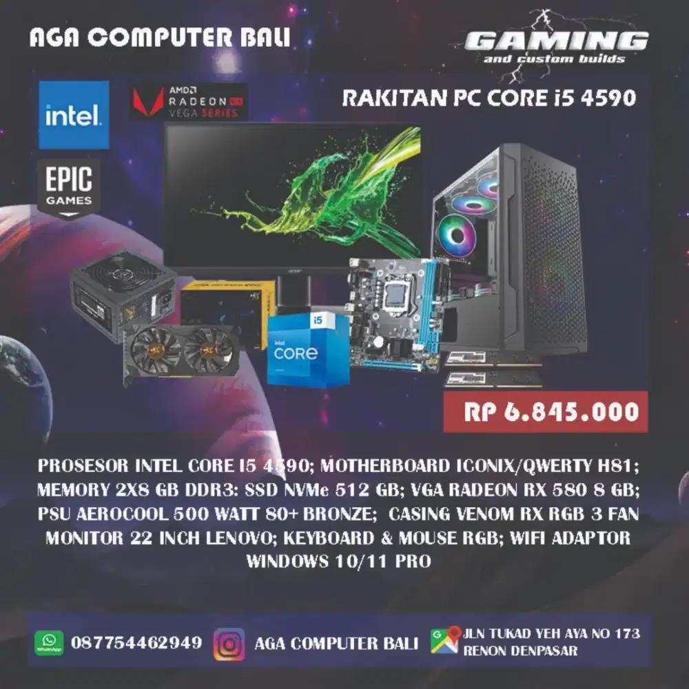 Promo Kredit Komputer Rakitan / pc Gaming spek core i5 4590