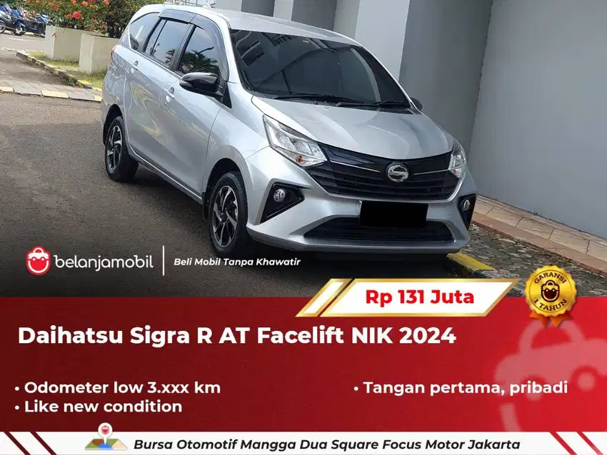 [ LOW KM 3RB ] Daihatsu Sigra R AT Facelift Silver 2024/2025