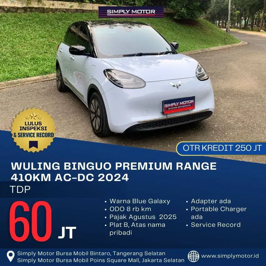 2024 Wuling Binguo EV 0.0 410 Premium Range AC/DC Hatchback