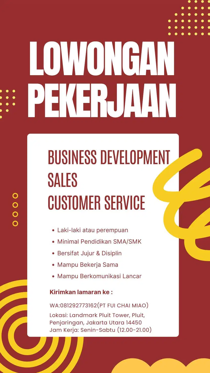 Lowongan Pekerjaan mudah tanpa persyaratan sulit