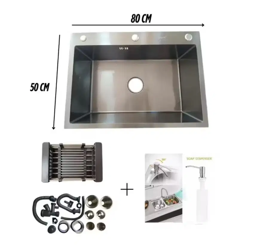 ONAN Sink Wastafel Cuci Piring ukuran 50cm x 80 cm