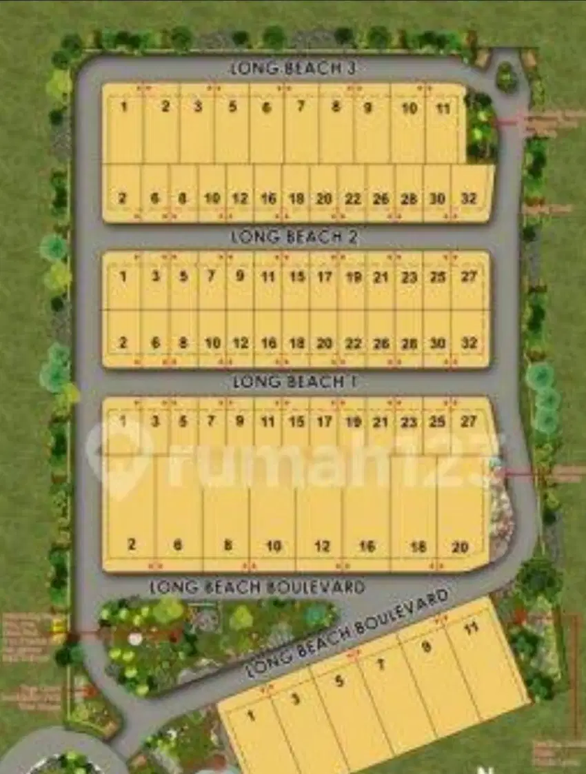 Dijual Kavling Residence Long Beach Uk 12x25 , Pik2