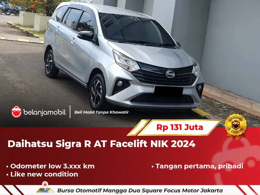 [ LOW KM 3RB ] Daihatsu Sigra R AT Facelift Silver 2024/2025