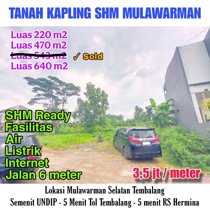DIJUAL KAVLING MULAWARMAN DEKAT UNDIP TEMBALANG