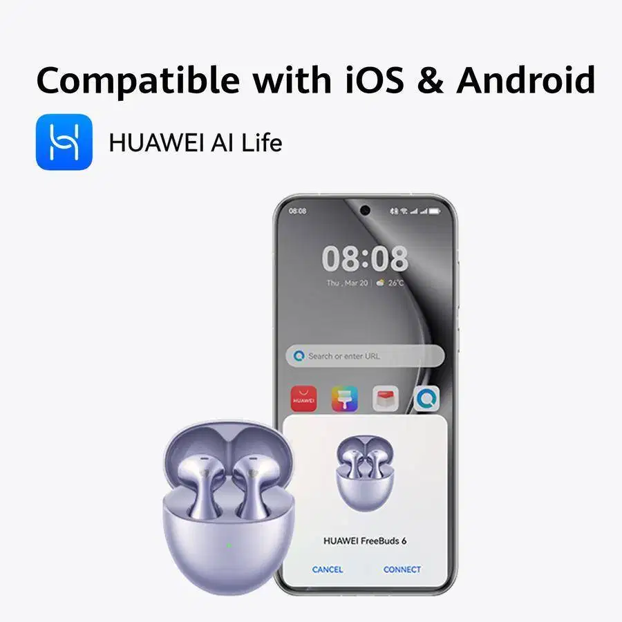 HUAWEI FreeBuds 6 | Dual-driver True Sound | Stable & Clear Calls